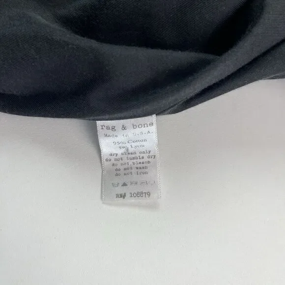 Rag & Bone Utility Army Jacket size 4 Black Elbow Patch - Picture 13 of 13